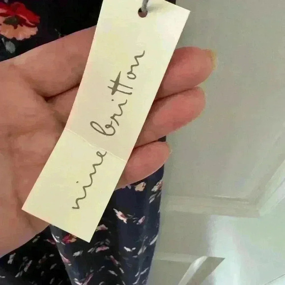 NINE BRITTON Willow Brushed Maxi Dress ~ L ~ Navy Floral ~ NWT! - Picture 4 of 9